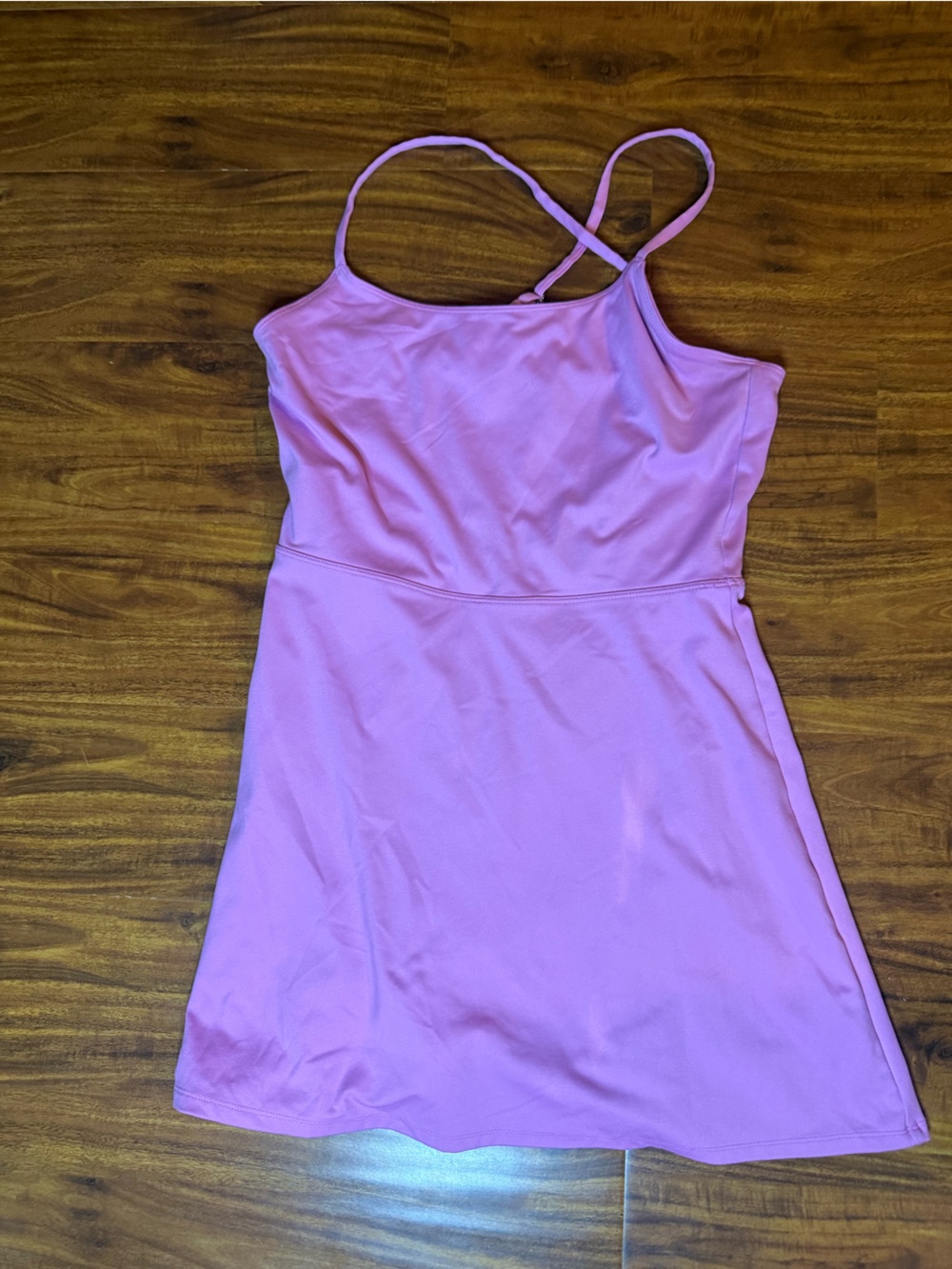 Womenβs Pink One-Piece Athletic Dress - Classic Strappy Design